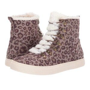 Billabong High Top Leopard Sneakers 6 Animal Print Leopard Take A Hike Boot NEW